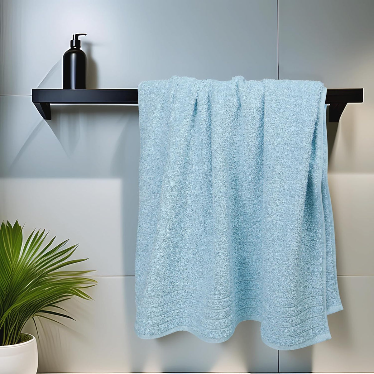 Tens Towels 4 Piece Extra Large Bath Towels 30 x 60 Inches, Sky Blue