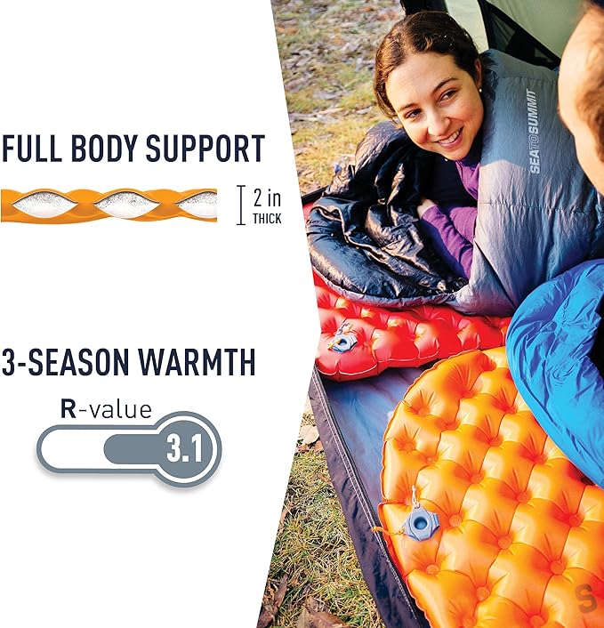 Sea to Summit Ultralight Insulated Backpacking Sleeping Pad, Regular (72 x 21.5 x 2 inches)