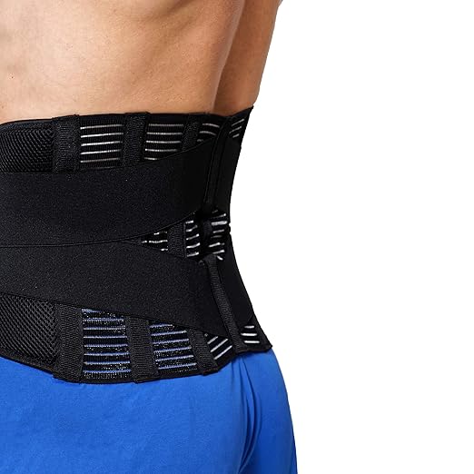 NeoTech Care Adjustable Compression Back Brace Lumbar Support Belt, Black, Size XL