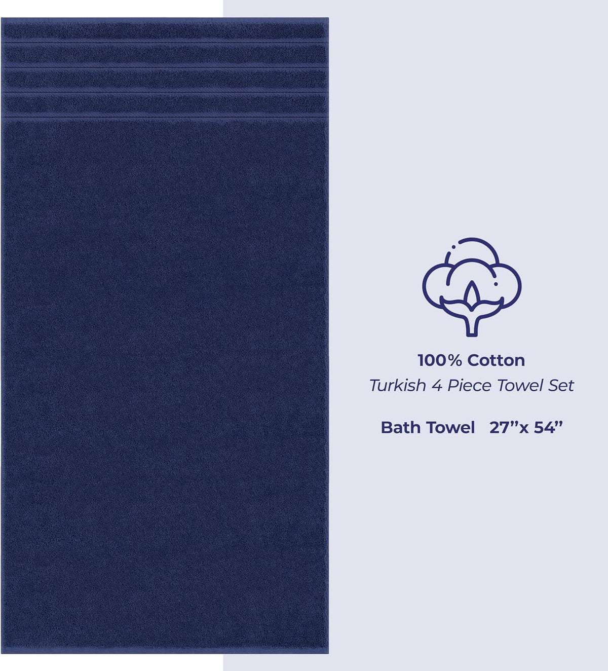 American Soft Linen 100% Cotton Luxury Turkish Towels, 4 PC Bath Towel Set