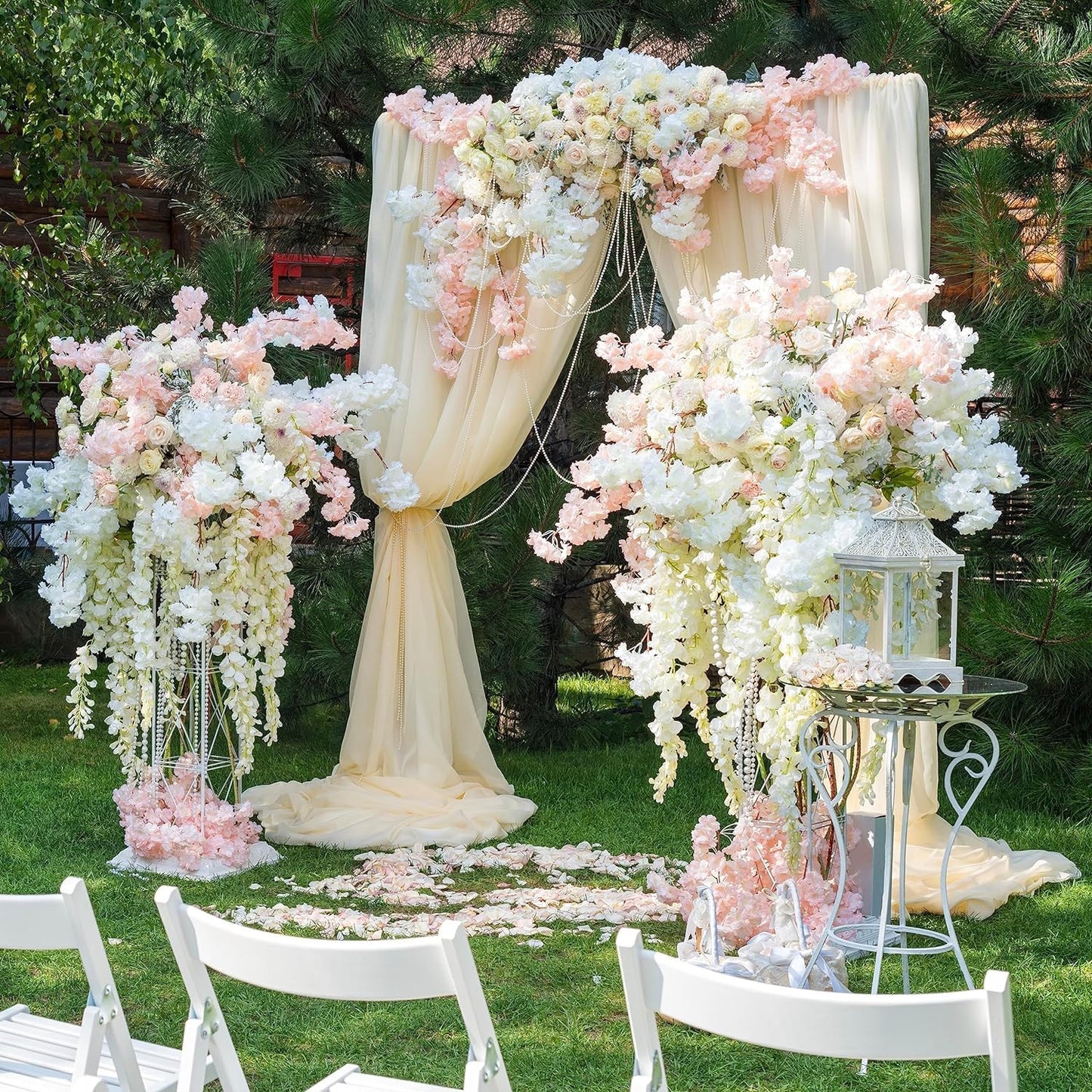 Sggvecsy Cherry Blossom Garland Artificial Cherry Flower Vines 2 Pack Hanging Silk Flowers Garland for Home Wedding Garden Party Arch Office Decor (Pink)