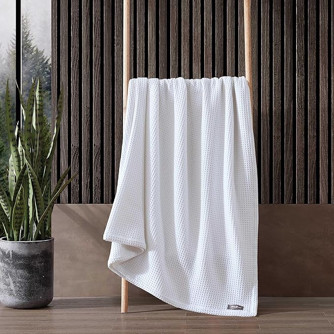 Eddie Bauer - King Blanket, Super Soft & Medium Weight, Softens Every Wash (Solid Waffle White, King)