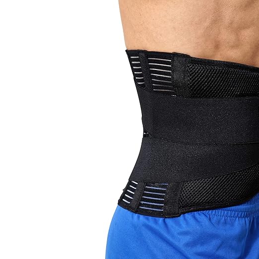 NeoTech Care Adjustable Compression Back Brace Lumbar Support Belt, Black, Size XL