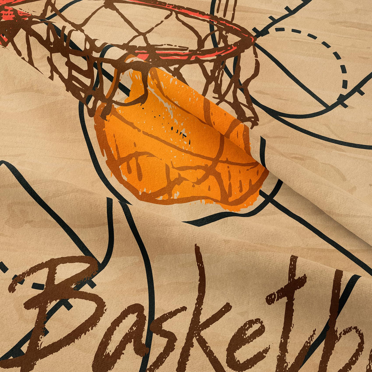 Peopleareok Basketball Bedding Set Twin (68x86 Inch), 3D Printed Basketball Theme Comforter, Boys Sport Bedding, 2 Pieces Soft Microfiber Comforter Set for Boys with Pillowcase