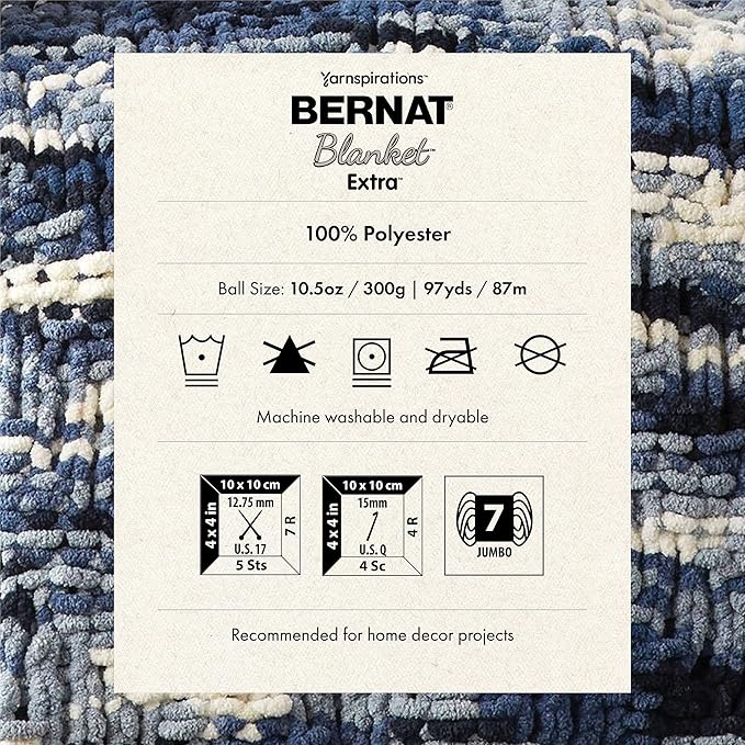 Bernat Blanket Extra Chunky Chenile Acrylic Yarn - Pack of 2