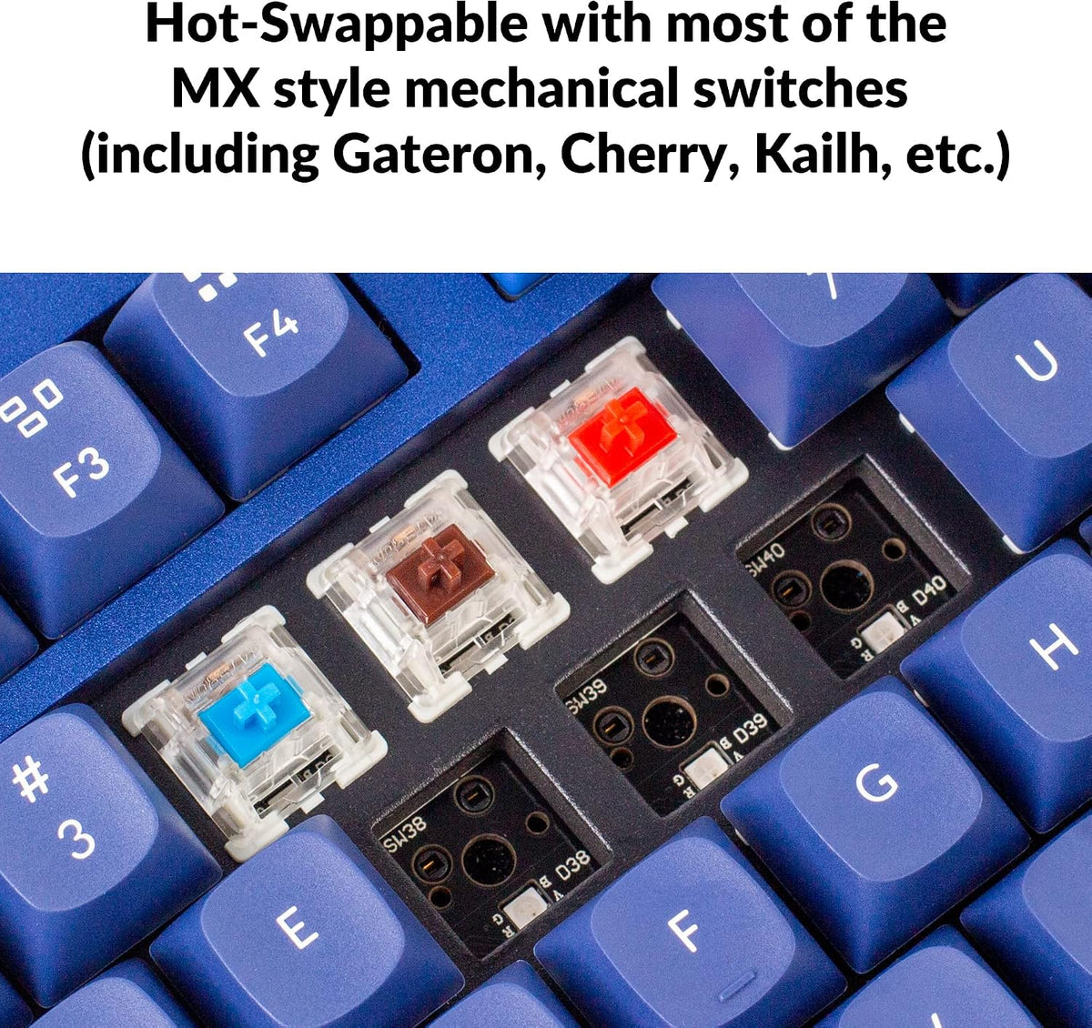 Keychron Q3 QMK/VIA Wired Custom Mechanical Keyboard, Full Aluminum TKL Layout, Programmable Macro with Hot-swappable Gateron G Pro Brown Switch, Compatible with Mac Windows Linux (Blue)