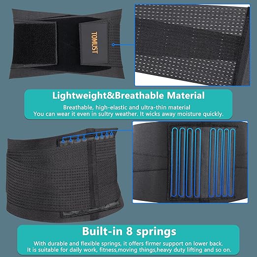 Back Brace - Breathable Waist Belt Lumbar Support for Lower Back Pain Relief, Recovery, Sciatica, Scoliosis, Herniated Disc, Lifting, With Dual Adjustable Straps for Men/Women, XL