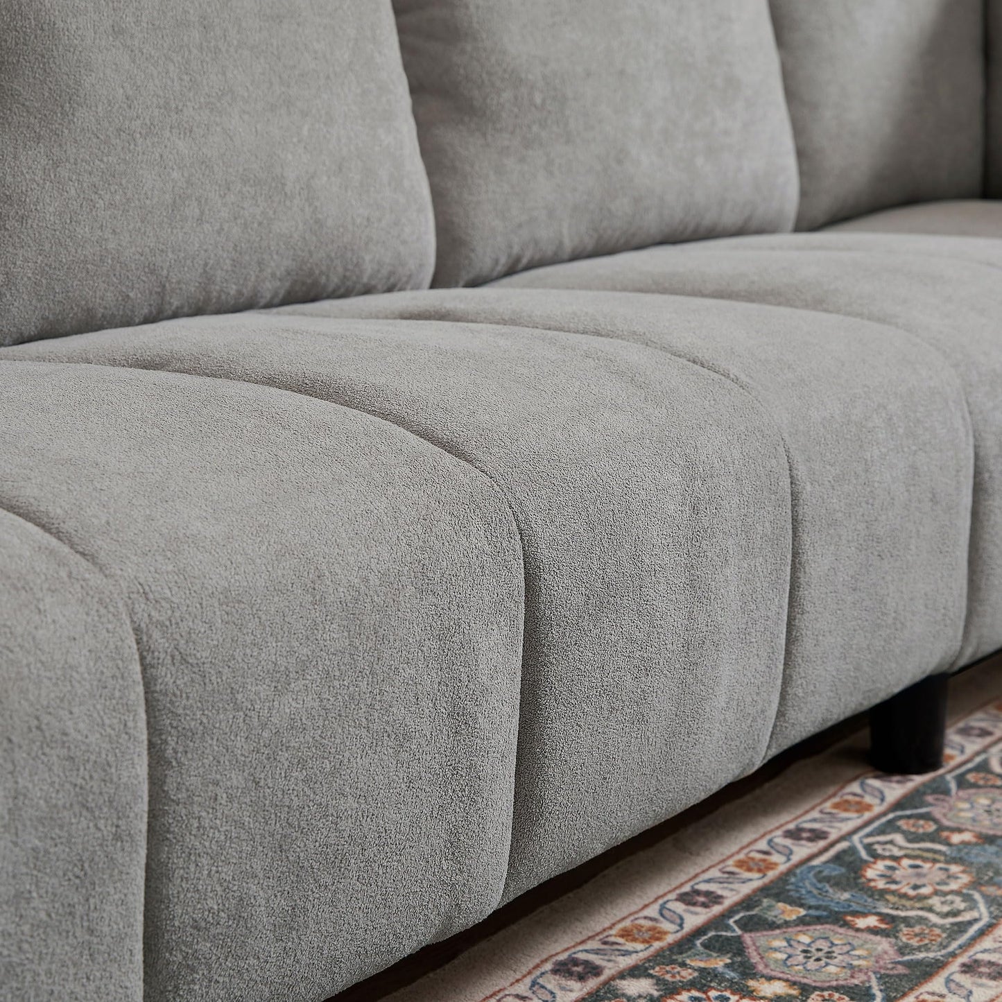 Enobala Modern Sectional Sofa, 102'' L Shaped Couch Set, 6 Seater Sectional Corner Couch with Back Cushions,Upholstered Couches for Living Room Apartment Office, Light Grey