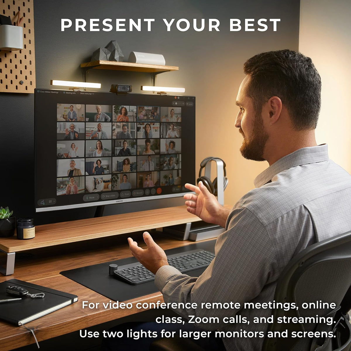 HumanCentric Video Conference Lighting, Webcam Light for Streaming LED