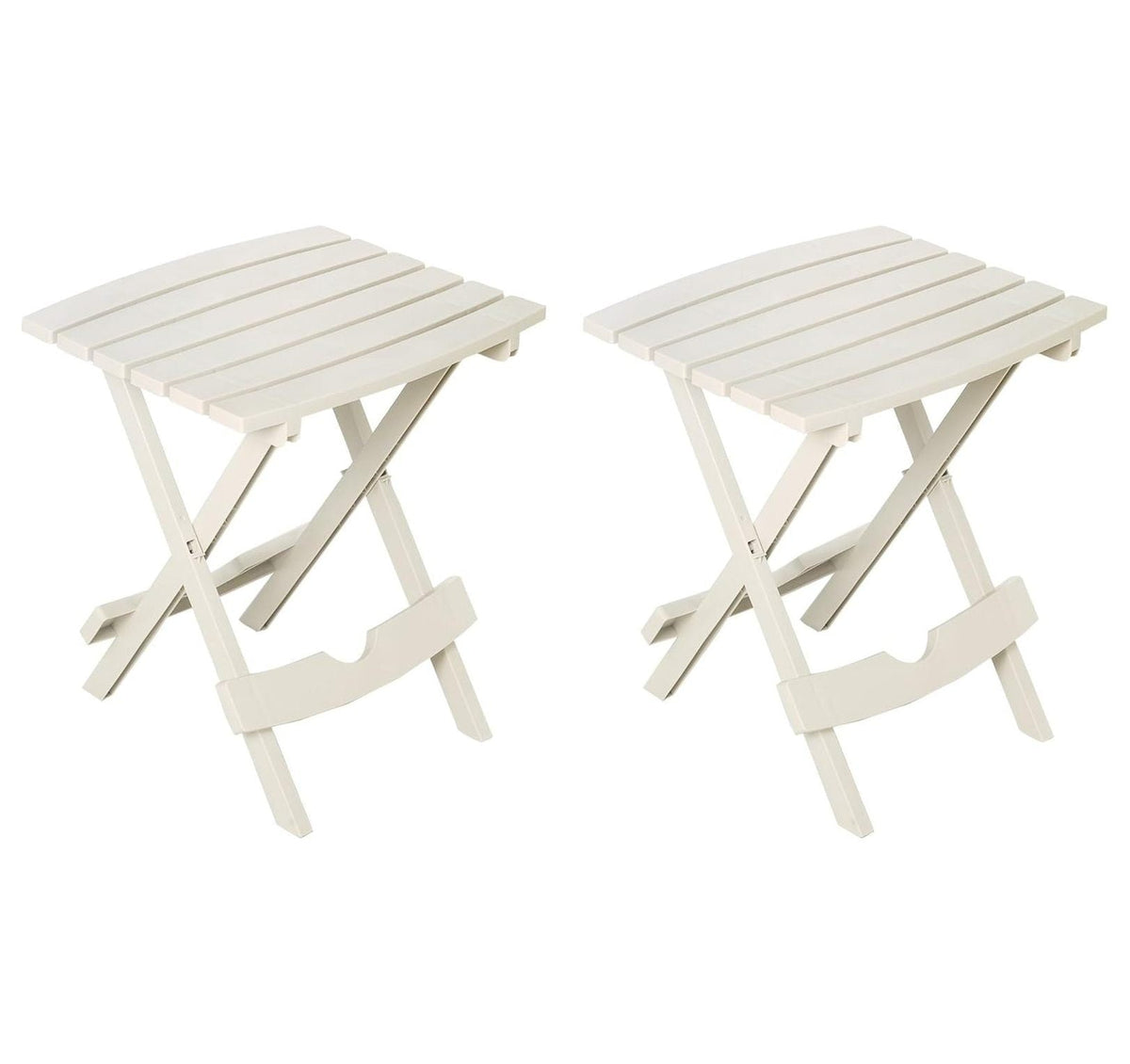 Manufacturing 8500--4702 Plastic Quik-Fold Side Table 2 Pack, White