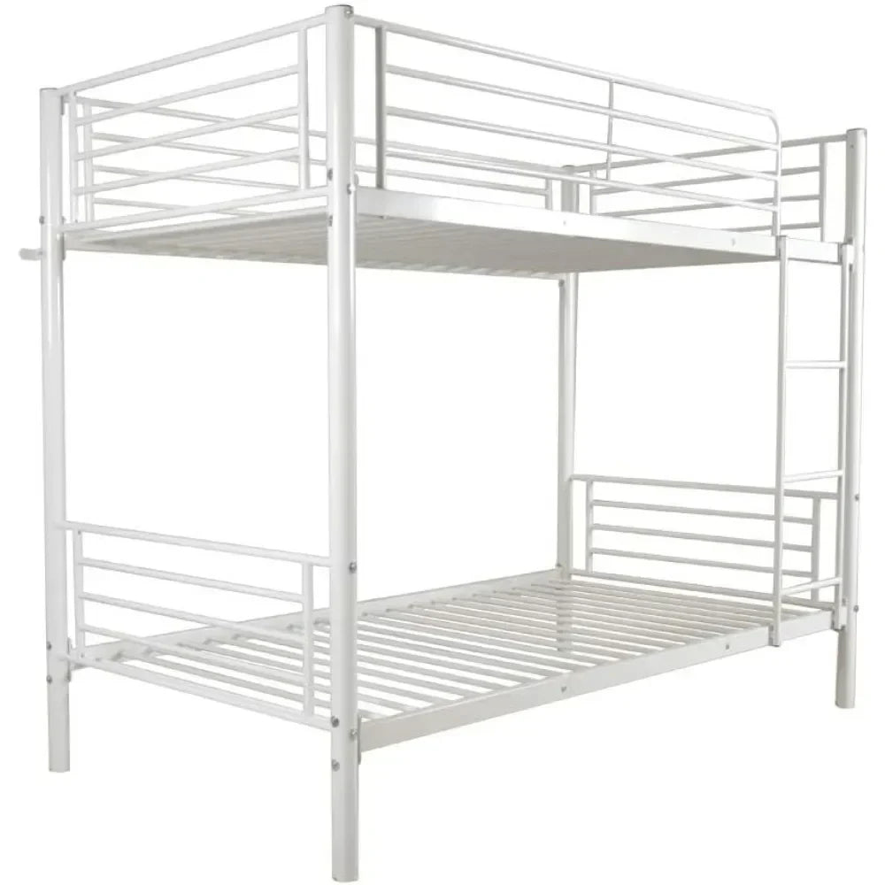 White Twin Bunk Bed with Storage