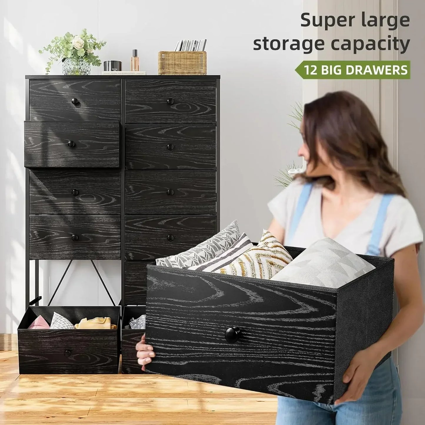 Tall Bedroom Dresser with Drawers