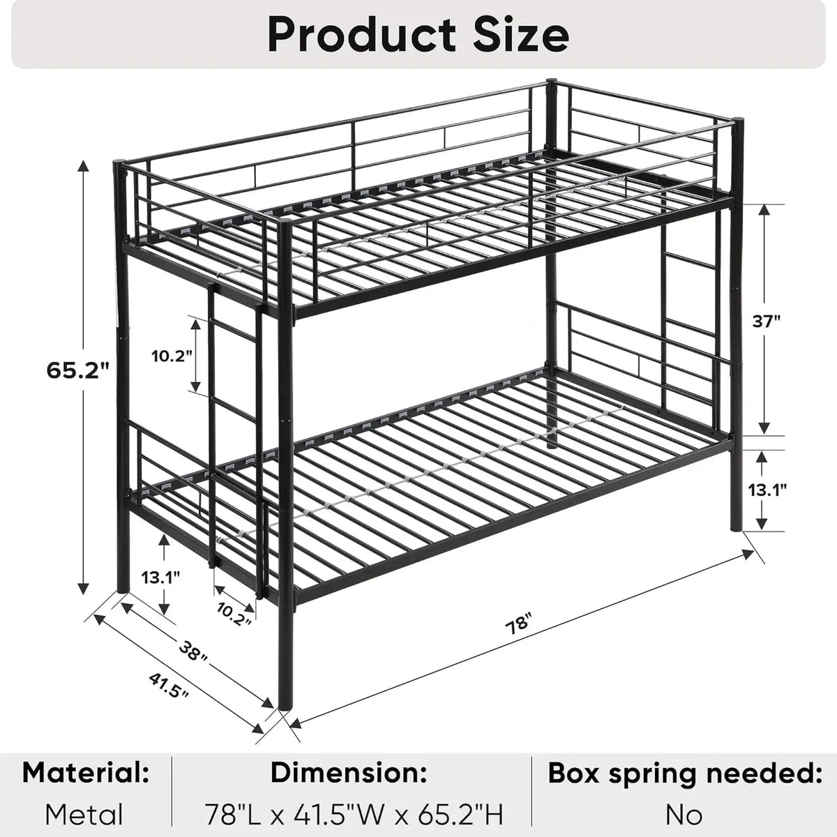 Twin Metal Bunk Bed Frame