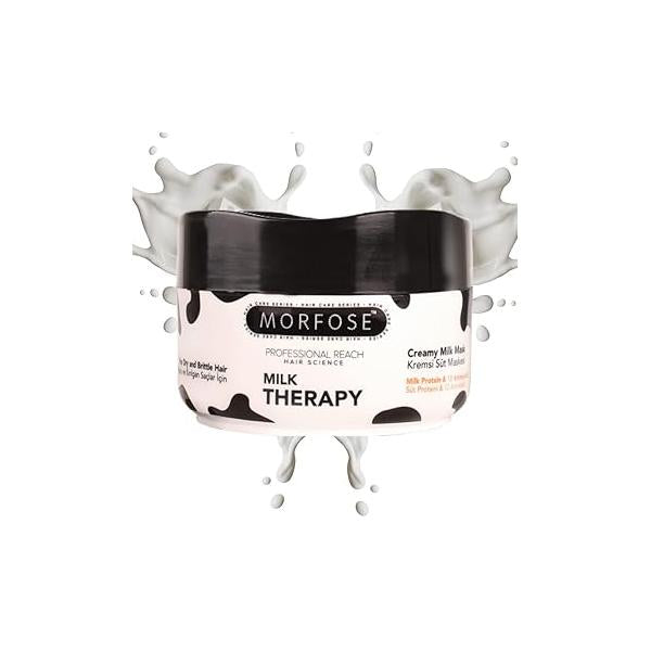 Morfose Professional Milk Therapy Hair Mask for Dry, Damaged, or Brittle Strands, 12 Essential Amino Acids, and Proteins, Fuller Healthier, Softer look, (large, 16.9 Fl Oz) (Collagen)
