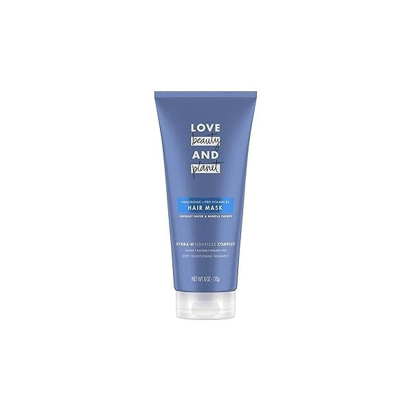 Love Beauty and Planet Hair Mask Deep Conditioning Treatment Coconut Water & Mimosa Flower for dry hair Sulfate-free, Silicone-free, Paraben-Free 6 oz