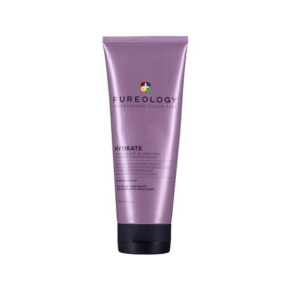 Pureology Hydrate Superfood Treatment - For Dry, Color-Treated Hair, Deeply Hydrating Mask, Silicone-Free, Vegan, Updated Packaging, 6.8 Fl Oz